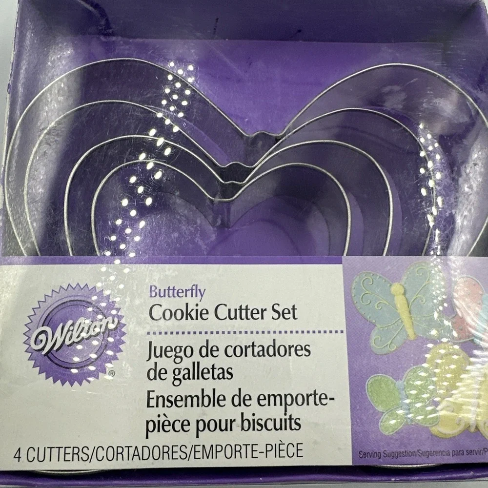 Wilton ~ 4 PC. BUTTERFLY Shape NESTING COOKIE CUTTER SET #2308-1119 - Spring NIB